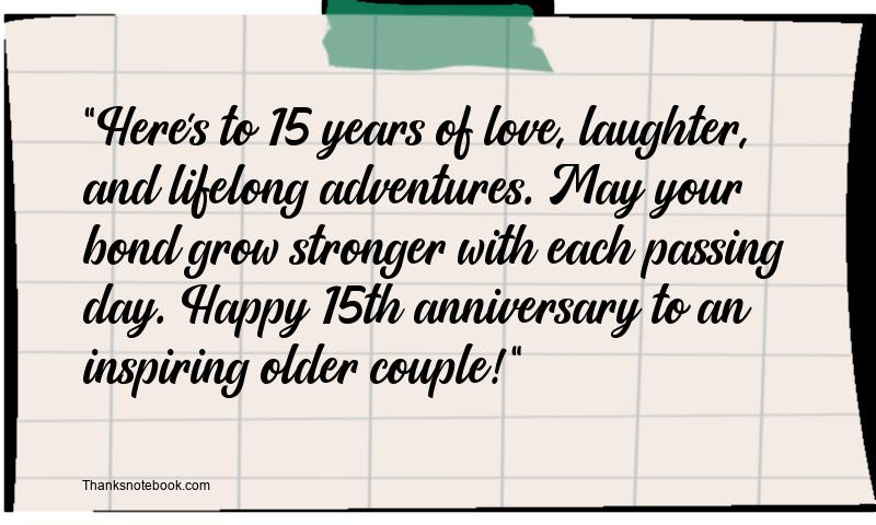 15th Wedding Wishes for Older Couple