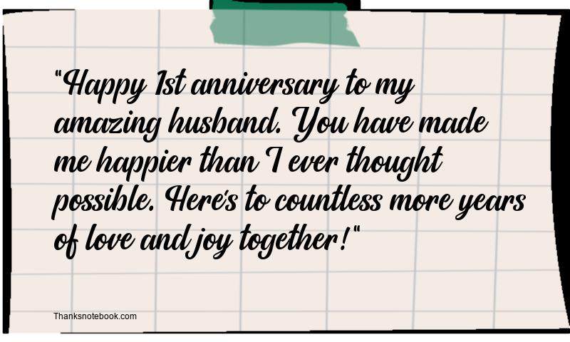 1st Anniversary Wishes for Husband