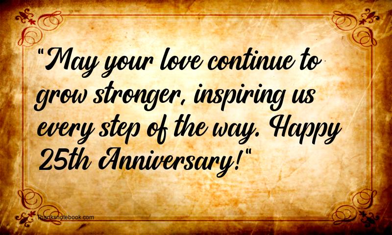 25th Wedding Anniversary Wishes for Parents from Daughter