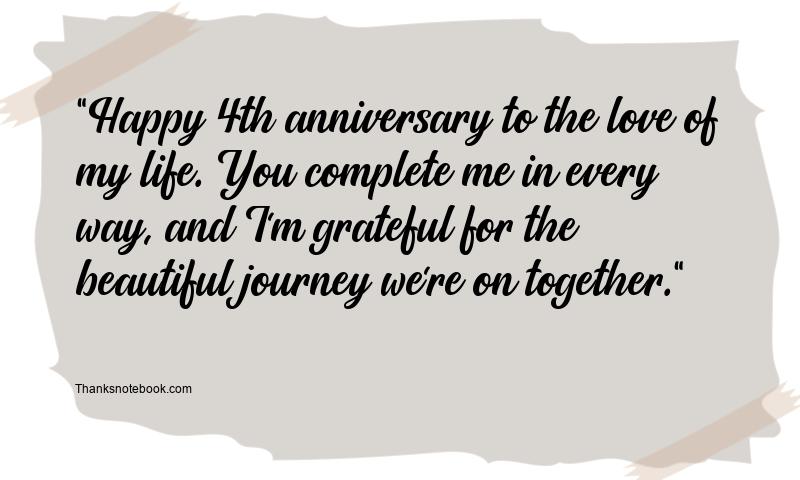 4th Wedding Anniversary Wishes for Husband