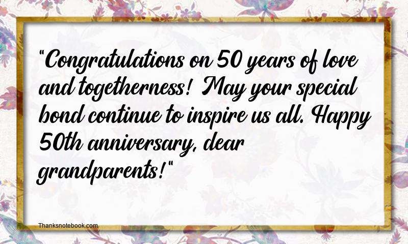 50th Anniversary Wishes for Grandparents from Grandchildren