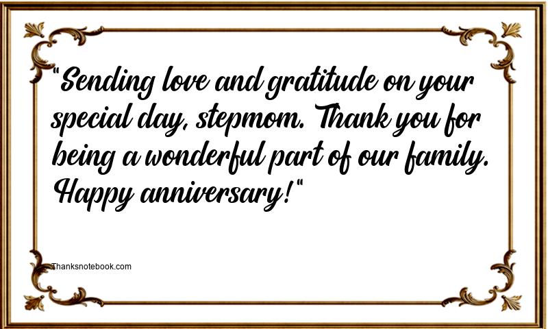 Best Anniversary Wishes for Stepmom from Son