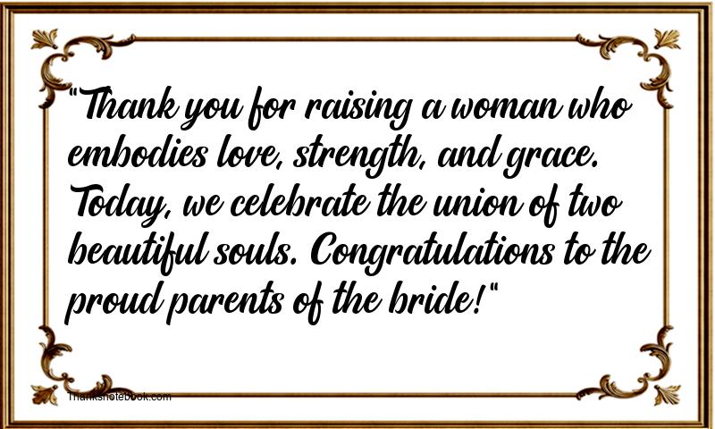 Congratulations to Parents of the Bride Cards