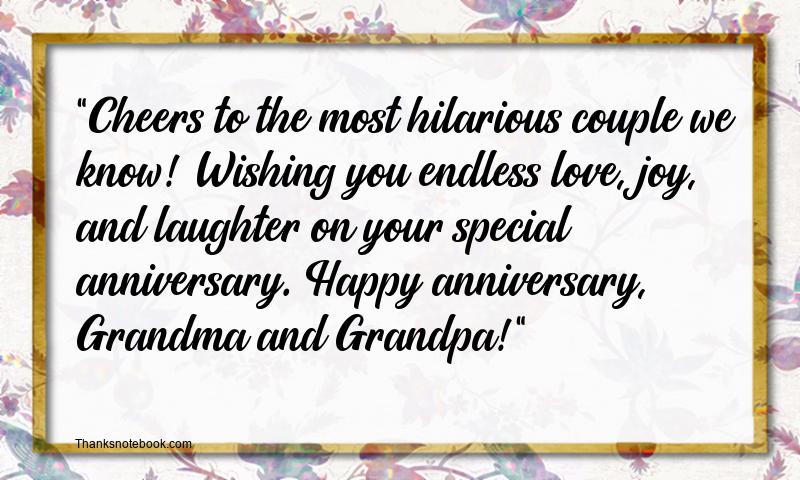 Funny Anniversary Wishes for grandparents