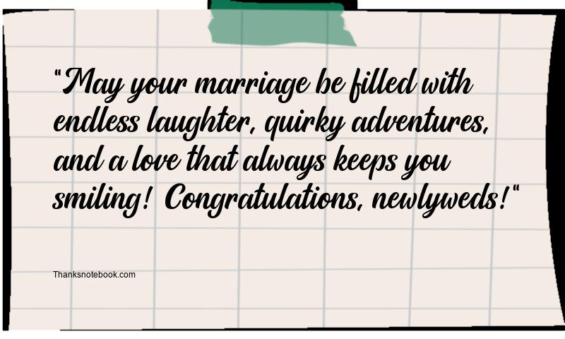 Funny Wedding Wishes for Newly Married Couple