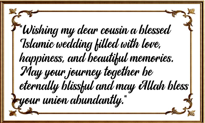 Islamic Wedding Wishes for Cousin