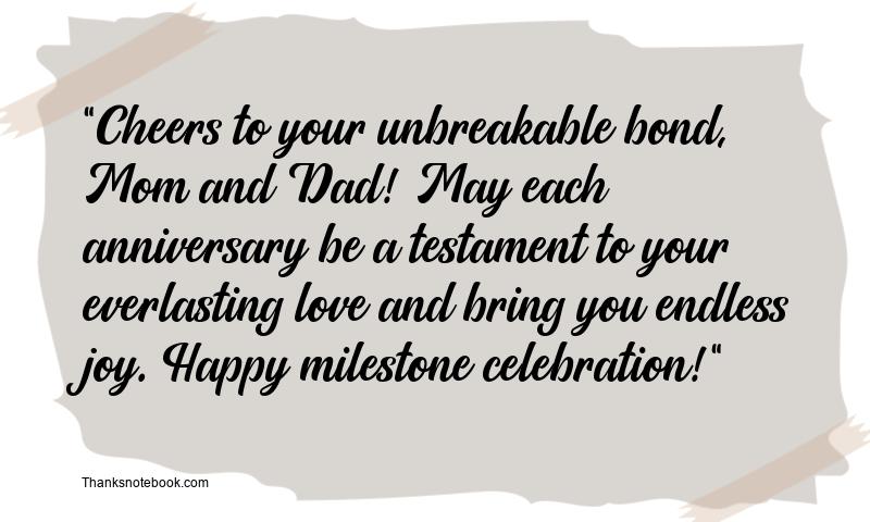 Milestone Anniversary Wishes for Mom and Dad