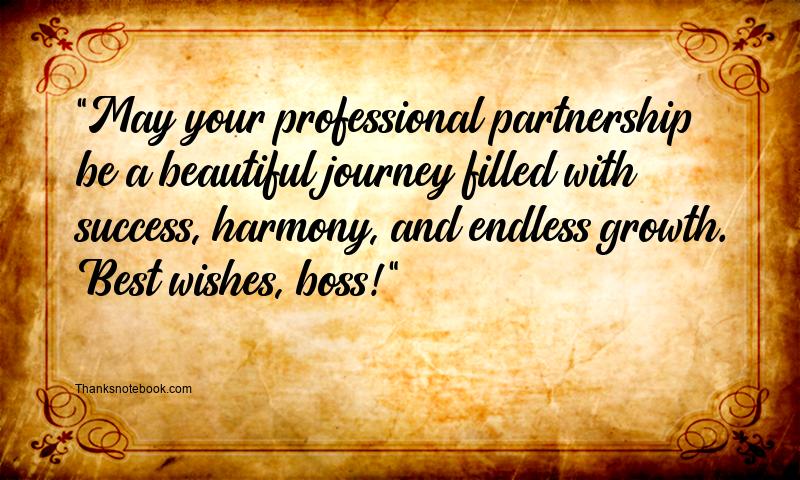 Professional Marriage Wishes for Boss