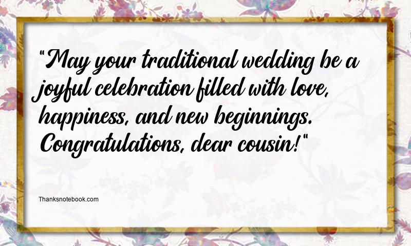 Traditional Wedding Wishes For A Cousin