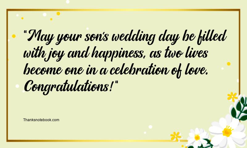 Wedding Wishes for Colleague's Son