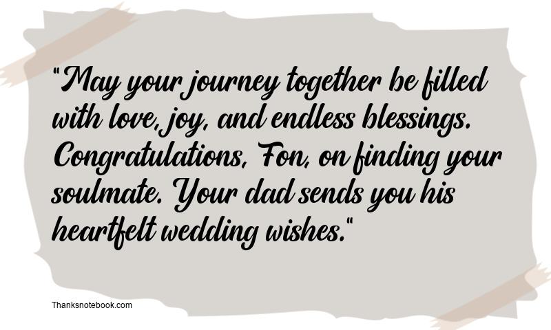 Wedding Wishes for Fon from Dad