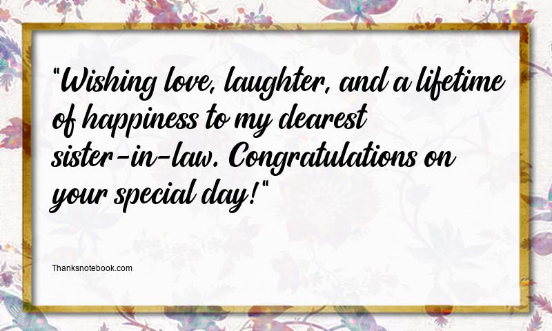 Wedding Wishes for Sister-in-Law