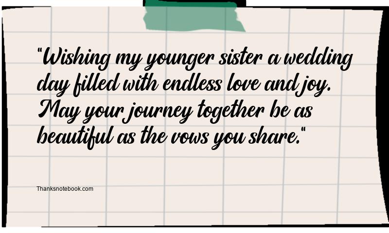 Wedding Wishes for Yonger Sister