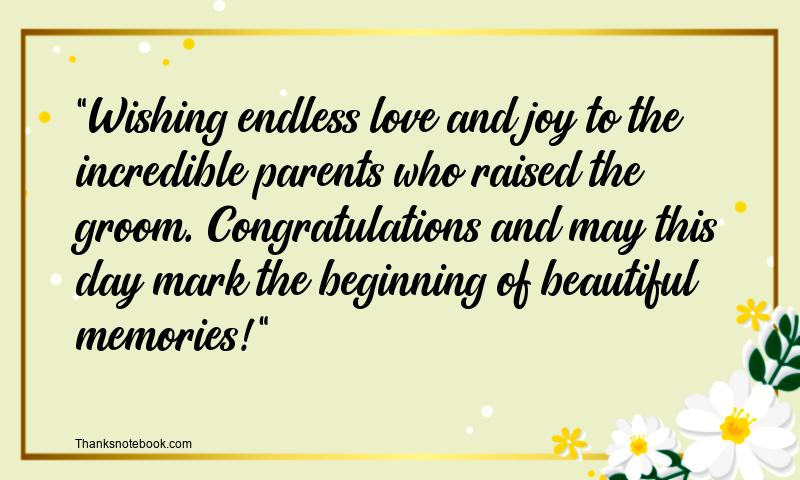 Wedding Wishes to Parents of Groom