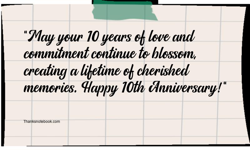 10 Wedding Anniversary Wishes for Couple