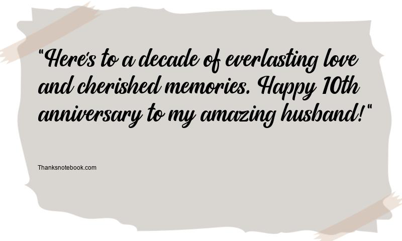 10th Wedding Anniversary Wishes for Husband