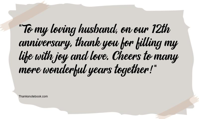 12 Years Anniversary Wishes for Husband