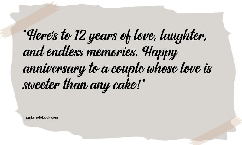 12th Marriage Anniversary Messages on Cake