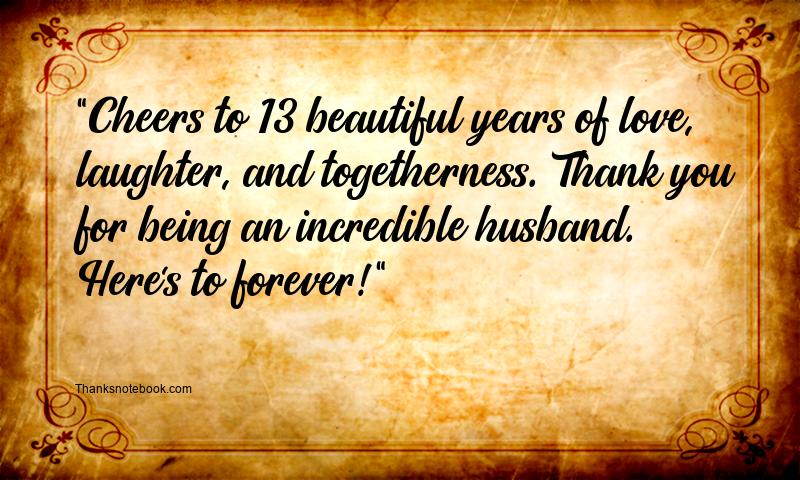 13th Anniversary Messages for Husband