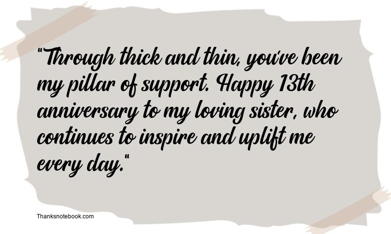 13th Anniversary Messages for Sister