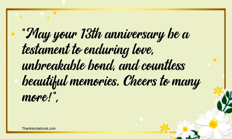 13th Anniversary Wishes for Couple