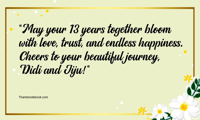 13th Anniversary Wishes for Didi and Jiju