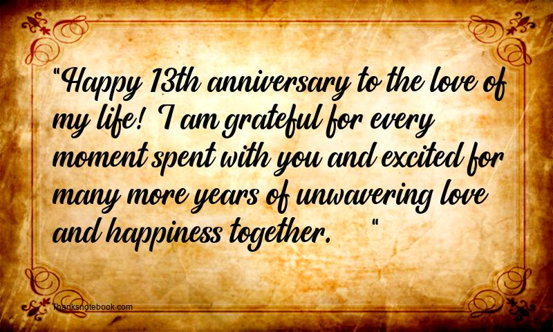 13th Anniversary Wishes for Husband