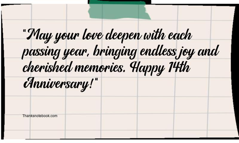 14th Anniversary Wishes for Couple