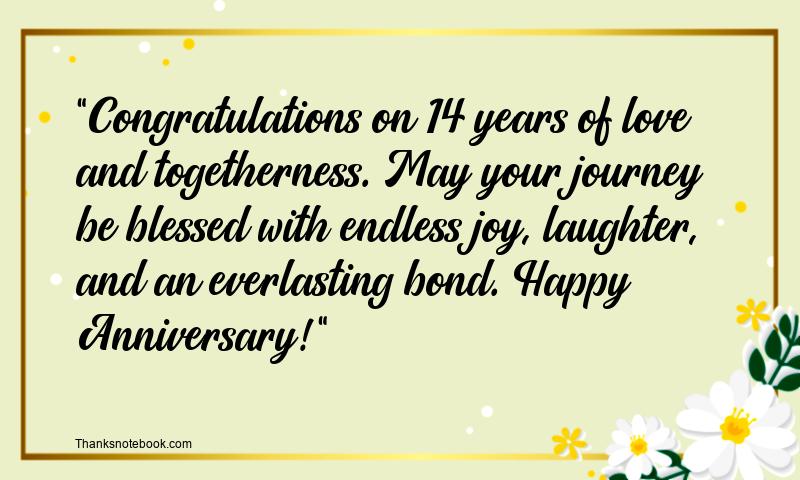 14th Anniversary Wishes for Son and Daughter in Law