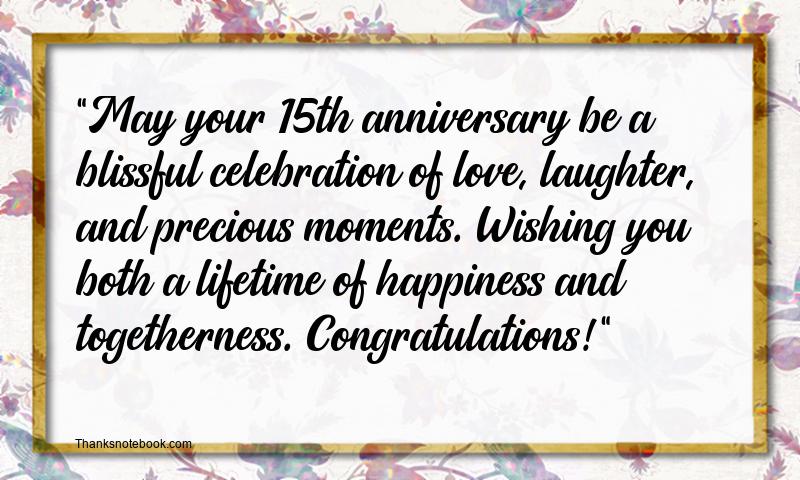 15th Wedding Anniversary Wishes for Niece