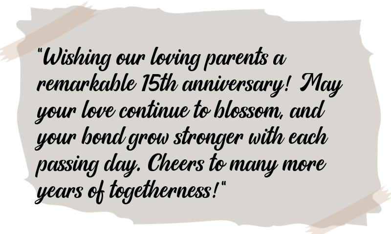 15th Wedding Anniversary Wishes for Parents