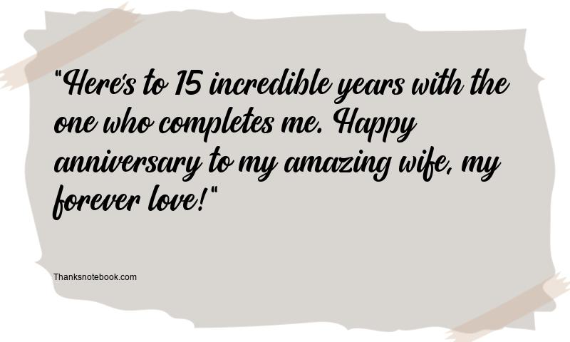 15th Wedding Anniversary Wishes for Wife