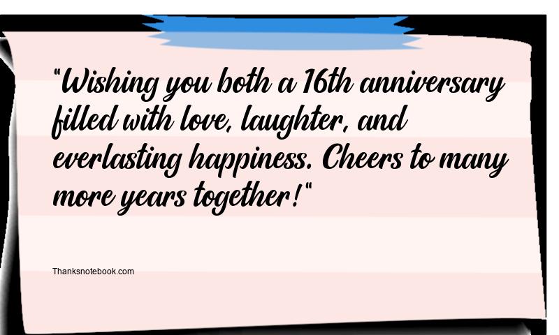 16th Wedding Anniversary Wishes for Brother and Sister in Law