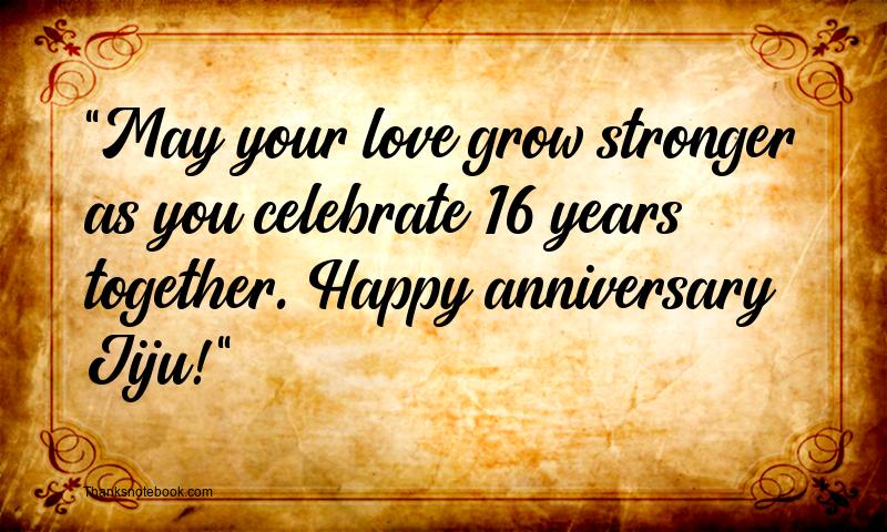 16th Wedding Anniversary Wishes for Jiju