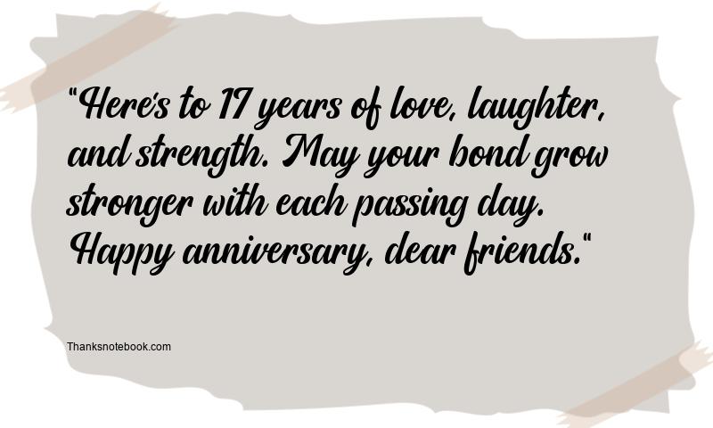 17th Wedding Anniversary Messages for Friend