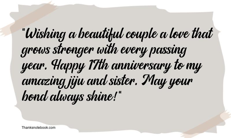 17th Wedding Anniversary Wishes for Jiju