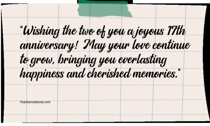 17th Wedding Anniversary Wishes for Parents