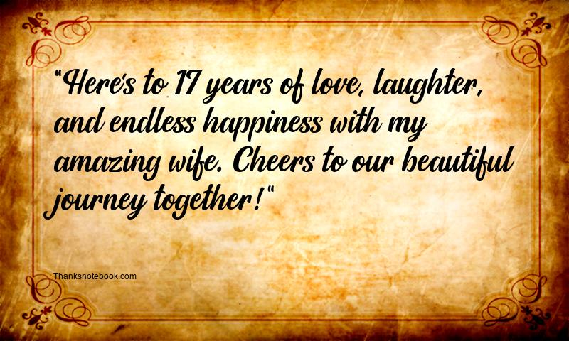 17th Wedding Anniversary Wishes for Wife