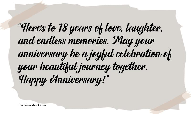 18th Wedding Anniversary Wishes for Couple