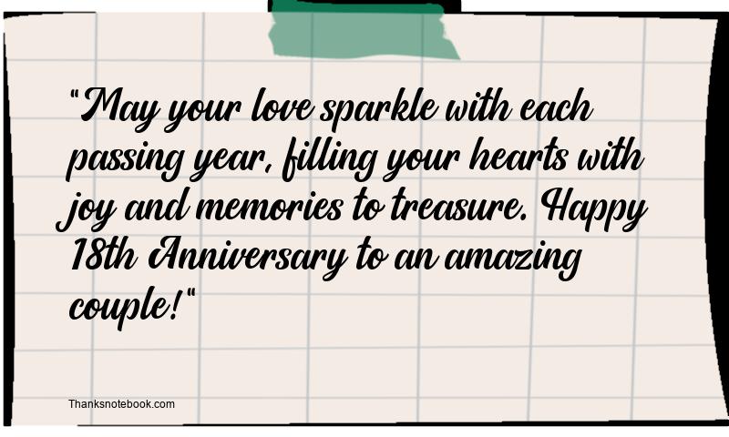 18th Wedding Anniversary Wishes for Friend