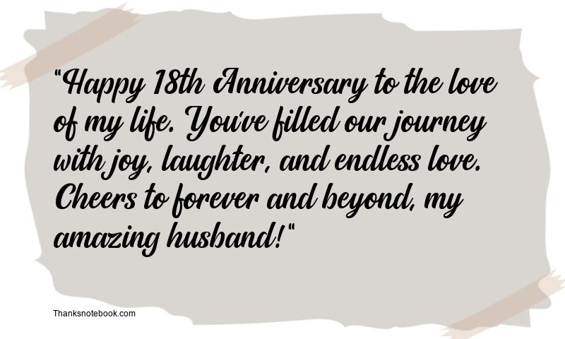 18th Wedding Anniversary Wishes for Husband