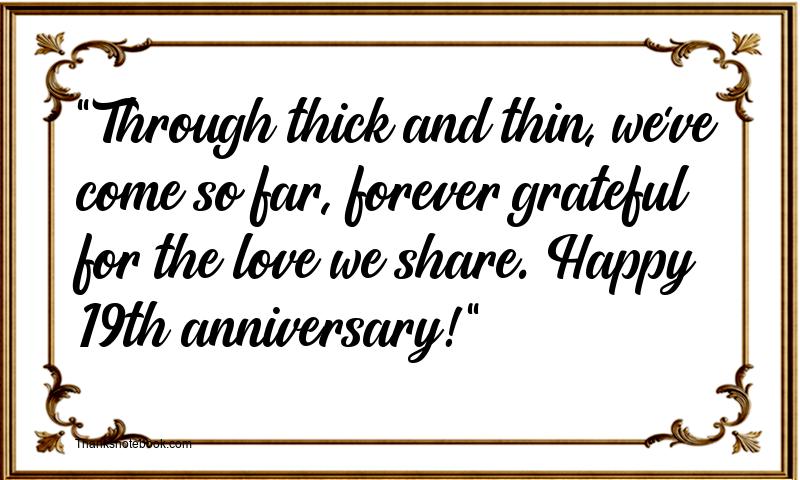 19th Wedding Anniversary Messages