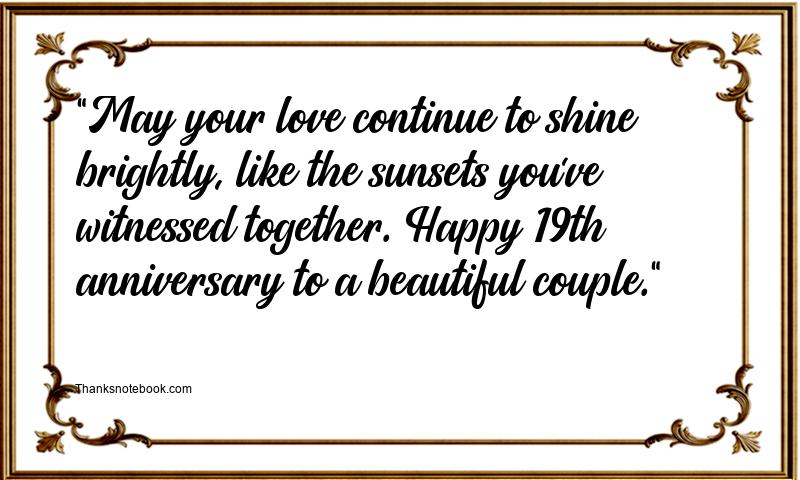 19th Wedding Anniversary Wishes for Brother and Sister in Law