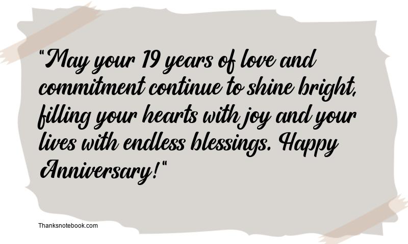 19th Wedding Anniversary Wishes for Couple