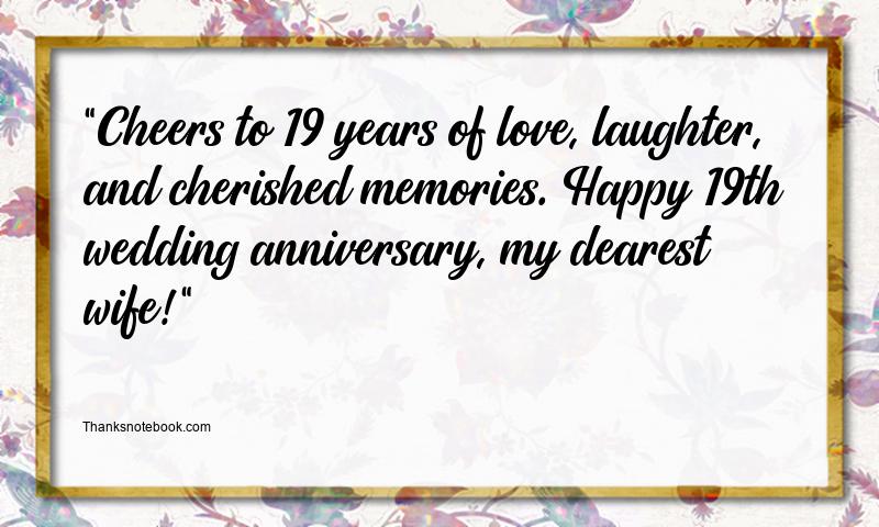 19th Wedding Anniversary Wishes for Wife