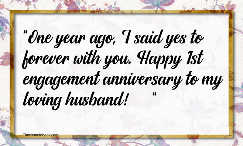 1st Engagement Anniversary Instagram Status for Husband