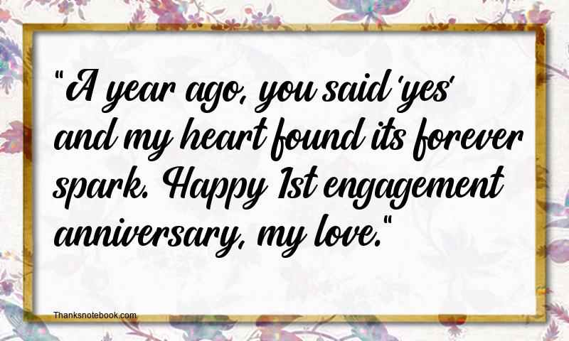 1st Engagement Anniversary Instagram Status for Wife