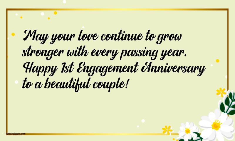 1st Engagement Anniversary Wishes for Friend