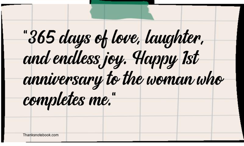 1st Marriage Anniversary Messages for Wife