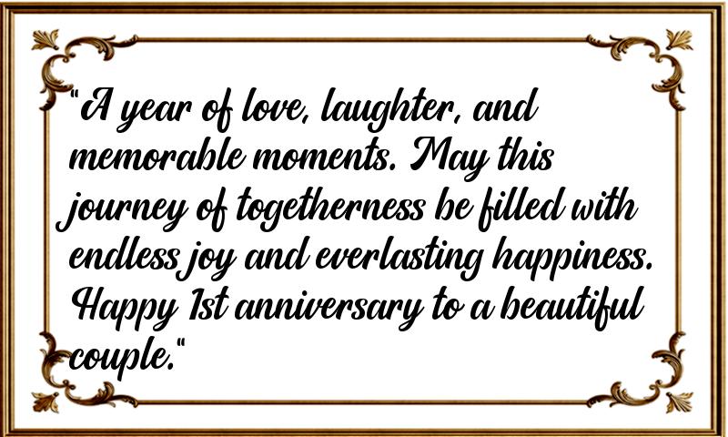 1st Marriage Anniversary Wishes for Couple